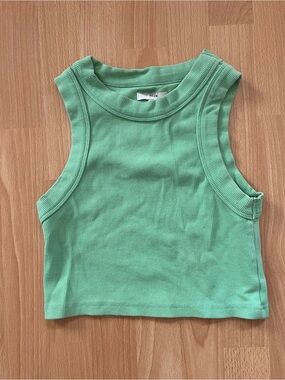 Neuw Woman’s Mint Ribbed Crop Tank Top